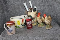 LOT OF KITCHEN CHICKEN DECOR