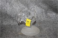 STANDING ROOSTER CLEAR GLASS DECOR