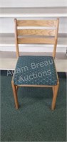 Oak frame upholstered 35 in tall dining chair
