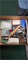 Box of assorted utensils and kitchen Wares