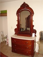 Beautiful Victorian Walnut Ornate Dresser with
