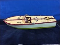 Vintage Hand Crafted Wooden Motorboat