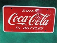 1960'S COCA COLA EMBOSED SCIOTO SIGN CO OHIO PLATE