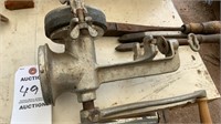 Meat Grinder And Antique Irons