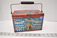 George Washington Cut Plug tin with handle and