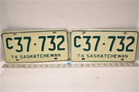 Pair of 1974 Saskatchewan commercial license