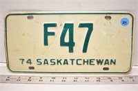 1974 Saskatchewan Farm license plate