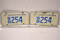 Pair of 1972 Saskatchewan school bus license
