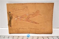 Unused antique leather bound photo album ("3-B&G