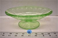 Uranium glass oblong pedestal dish *SC