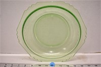 Uranium glass shallow bowl (9" diameter) *SC