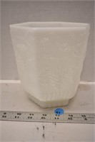 Anchor Hocking FireKing milk glass footed vase