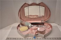 Vintage Ausco dresser set with mirror, brush,