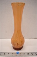 Unmarked orange art glass vase
