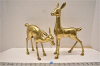 Pair of brass deer figures