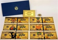 Collection de billets SPONGEBOB gold foil 24K