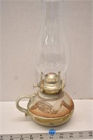 Pottery oil lamp marked "Needham Regina '82"