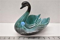 Glazed pottery swan