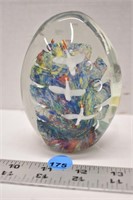 Unmarked art glass paperweight