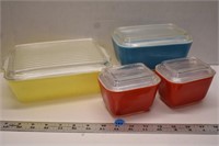 Pyrex Primary refrigerator dish set (good paint,