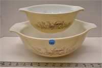 Pyrex Forest Fancies 444 and 442 Cinderella bowls