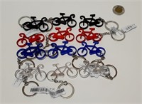 12 porte-clés de bicyclettes en aluminium NEUFS