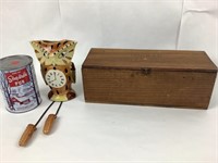 Fausse horloge/hibou en céramique vintage, Japon