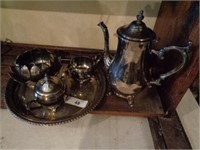 Misc silver teapot w/other silver items