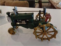 Cast iron John Deere replica tractor
