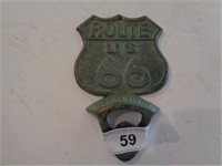 Cast iron Route 66 bottle opener (6")