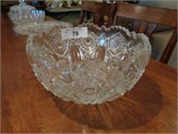 Cut glass fruit bowl