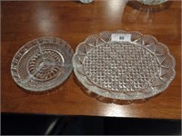 Cut glass platter and divided dish