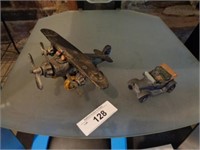 Cast iron airplane and car