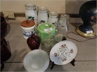 Canister set, misc other glassware
