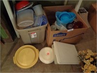 2 bxs misc plastic ware and other items