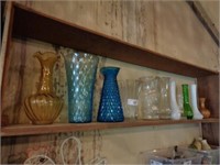 All vases on top shelf