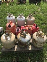 Pallet of Propane Tanks and Gas Cans