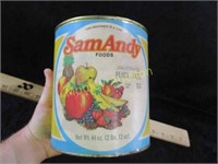 VINTAGE SAM ANDY SLICED PEACHES CAN