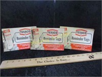 3 VINTAGE TEXACO REMINDER TAGS