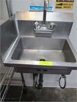 Two Stainless Steel Wall Mounted Hand Sinks