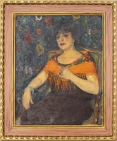 Claude René Martin "Portrait of a Woman" Oil