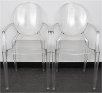 Starck for Kartell Louis Ghost Acrylic Arm Chairs