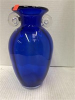 Lovely Blue Glass Vase 11in High
