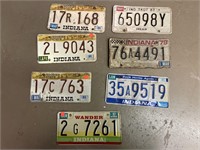 7 ct. - Vintage Indiana License Plates
