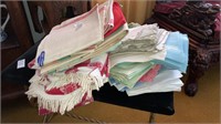 Stack of table cloths linens cotton