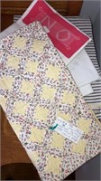 Vintage pillow cases ticking quilted embroidery