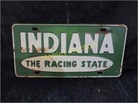 INDIANA THE RACING STATE LIENCES PLATE