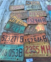 14 License Plates- Variety -