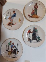 818 - LOT OF 4 NORMAN ROCKWELL PLATES