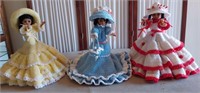 818 - LOT OF 3 COLLECTOR CROCHET DOLLS 16"H